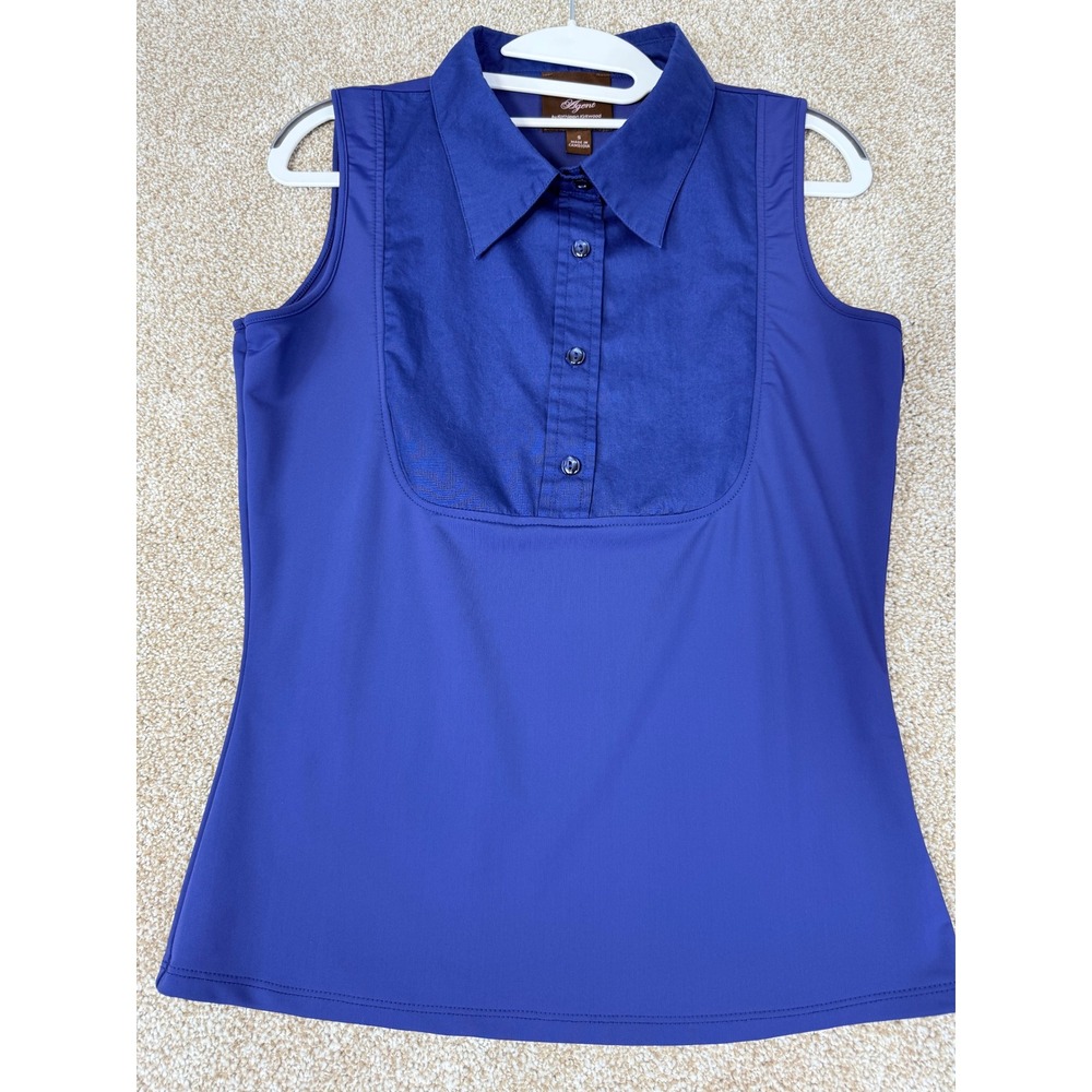 UnderCover Agent Kathleen Kirkwood Royal Blue Sleeveless Collared Bib Top Small